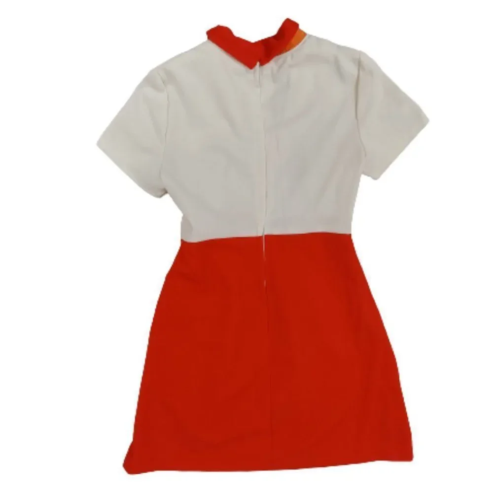 Vintage 1960s 1970s Pointed Dagger Collar Empire Waist Babydoll Dress - Picture 8 of 15